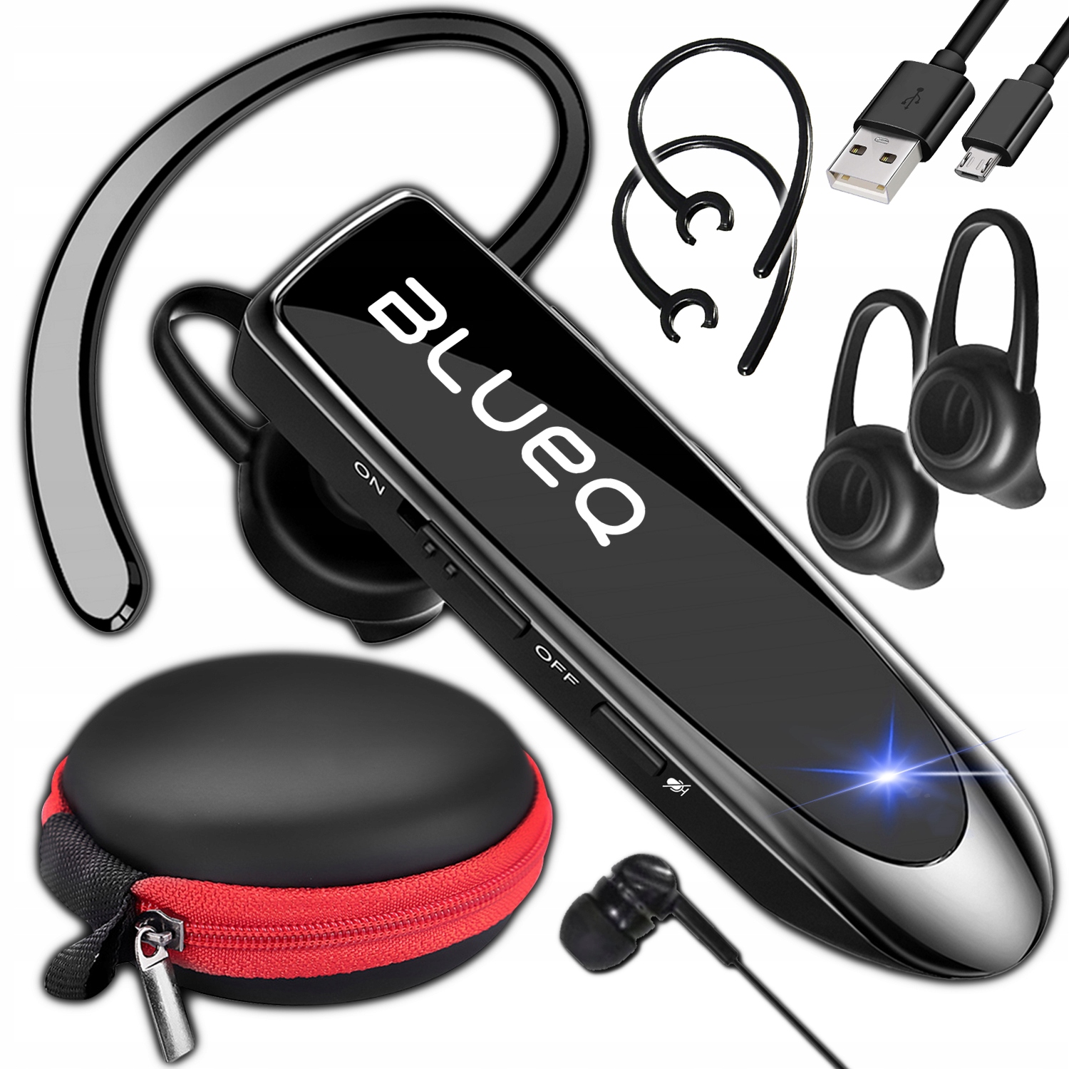 Bezdrôtová náhlavná súprava Bluetooth 5.0 BlueQ ČISTÝ ZVUK NOVÁ ČIPOVÁ SÚPRAVA BLUETOOTH